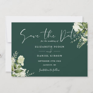 Emerald Elegant Greenery Foto Hochzeit Save The Date
