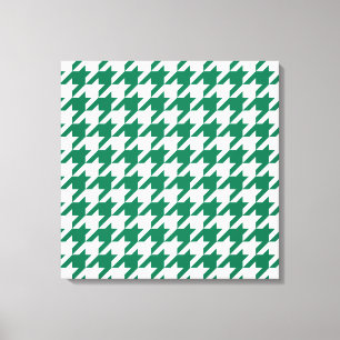Emerald Elegant Hahnentrittmuster Leinwanddruck