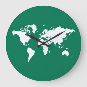 Emerald Elegant World Große Wanduhr