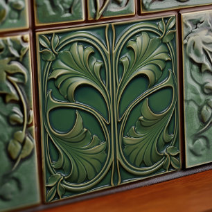 Emerald Eleganz Art Nouveau Keramikfliese