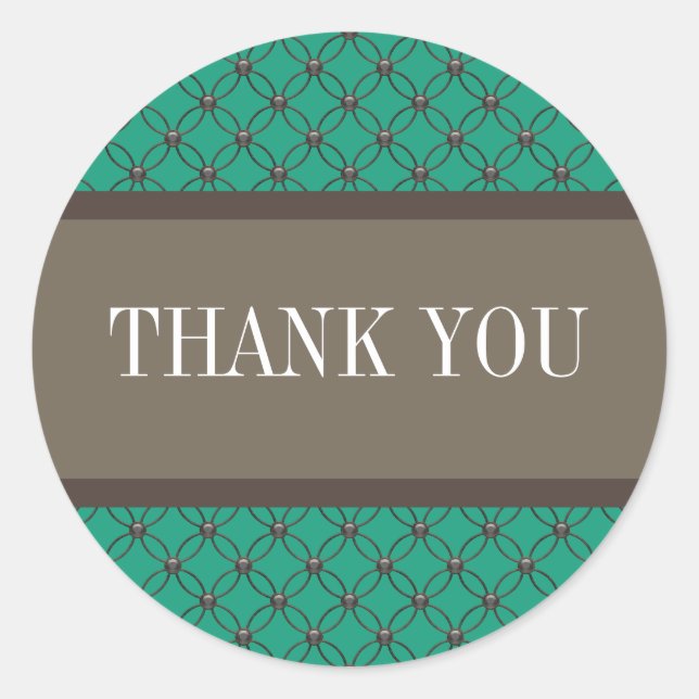 Emerald Extravagant Lattice Danke Stickers (Vorderseite)