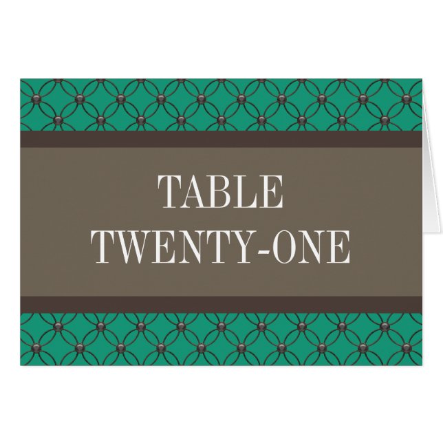 Emerald Extravagant Lattice Tischnummer Card (Vorderseite (Horizontal))