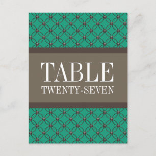 Emerald Extravagant Lattice Tischnummer Postcard