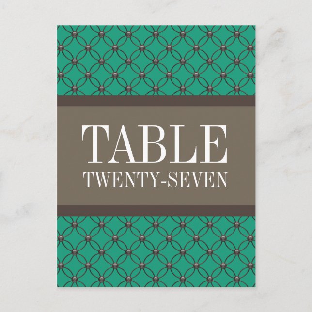 Emerald Extravagant Lattice Tischnummer Postcard (Vorderseite)