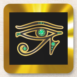 Emerald Eye von Ra in Gold Cork Untersetzer