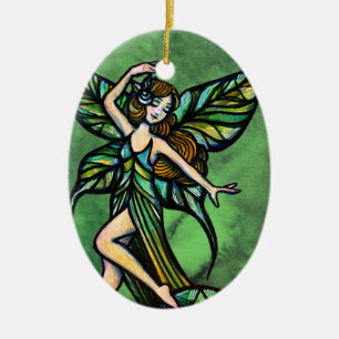 Emerald Fairy Keramik Ornament