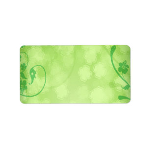 Emerald Floral Kleeblatts Print-at-Zuhause-Label Adressaufkleber
