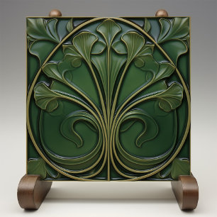 Emerald Flourish: Art Nouveau Inspiriert Fliese