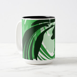 Emerald Flow — Green Abstract Wrap Mug Zweifarbige Tasse