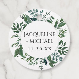 Emerald Forest Foliage Aquarell Grüne Bridal Geschenkanhänger
