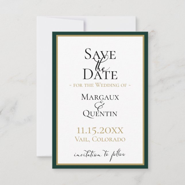 Emerald Forest Save the Date Ankündigung (Vorderseite)