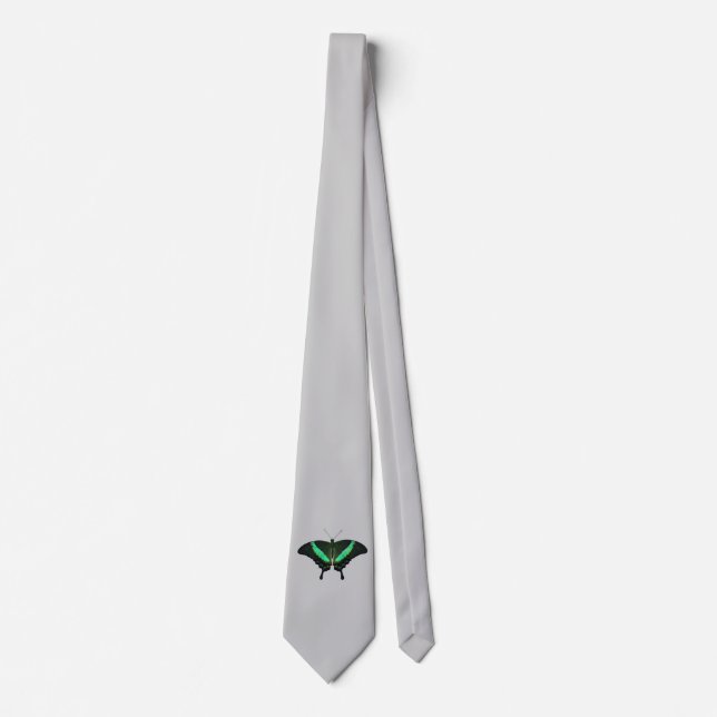 Emerald Frack Butterfly Krawatte (Light Gray) (Vorderseite)