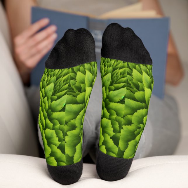 Emerald Fraktal Bloom Socken (Unterseite)