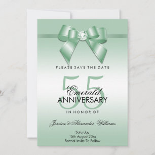Emerald Gem Bow & Ribbon 55. Hochzeitstag Save The Date