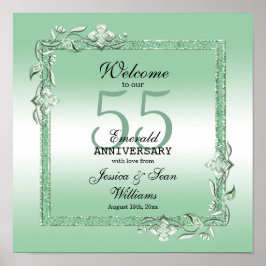 Emerald Gem & Glitzer 55. Hochzeit Poster