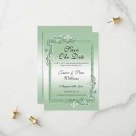 Emerald Gem & Glitzer 55. Hochzeit Save The Date