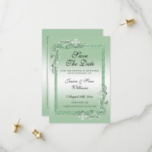 Emerald Gem & Glitzer 55. Hochzeit Save The Date