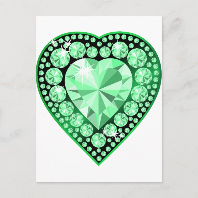 Emerald Gem Heart Postkarte (Vorderseite)