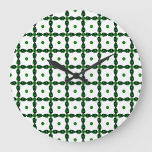 Emerald Gemstone Art, Green Große Wanduhr