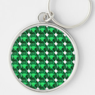 Emerald Gemstone, Birthstone Mai, Light Green Schlüsselanhänger