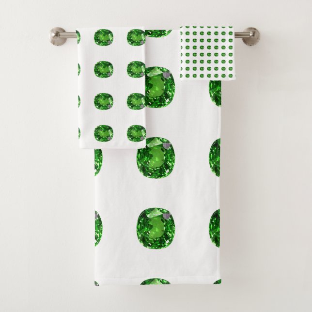 Emerald Gemstone, grün Badhandtuch Set (Insitu)