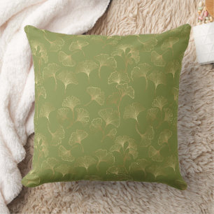 Emerald Ginkgo Eleganz – Luxus Gold Botanical 3 Kissen