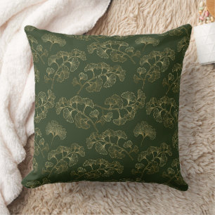 Emerald Ginkgo Eleganz – Luxus Gold Botanical 5 Kissen