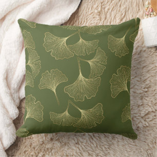 Emerald Ginkgo Eleganz – Luxus Gold Botanical 8 Kissen