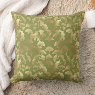 Emerald Ginkgo Eleganz – Luxus-Gold-Botanik 4 Kissen