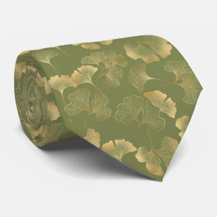 Emerald Ginkgo Eleganz – Luxus-Gold-Botanik 9 Krawatte