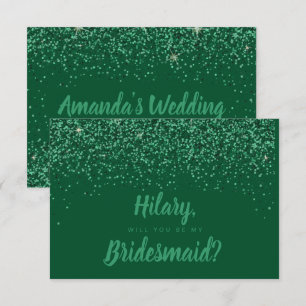 Emerald Glitz Glitzer Bridesmaid Card Einladung