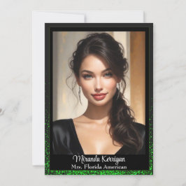 Emerald Glitz Pageant Autograph Cards Einladung