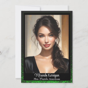 Emerald Glitz Pageant Autograph Cards Einladung