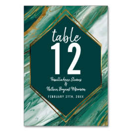 Emerald Gold Abstrakt Agate Marble Tischnummer