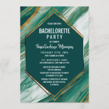 Emerald Gold Abstrakt Agate Marmor Bachelorette