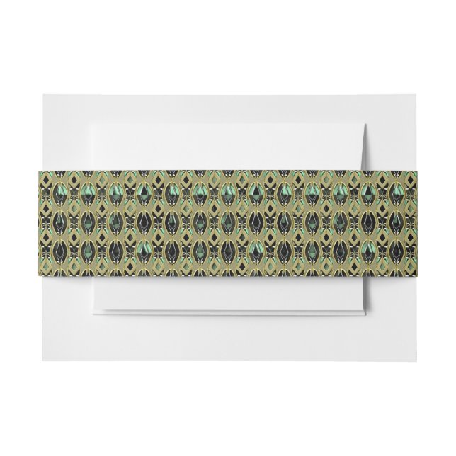 Emerald & Gold Art Deco Einladungsbanderole (Vorderseite Beispiel)