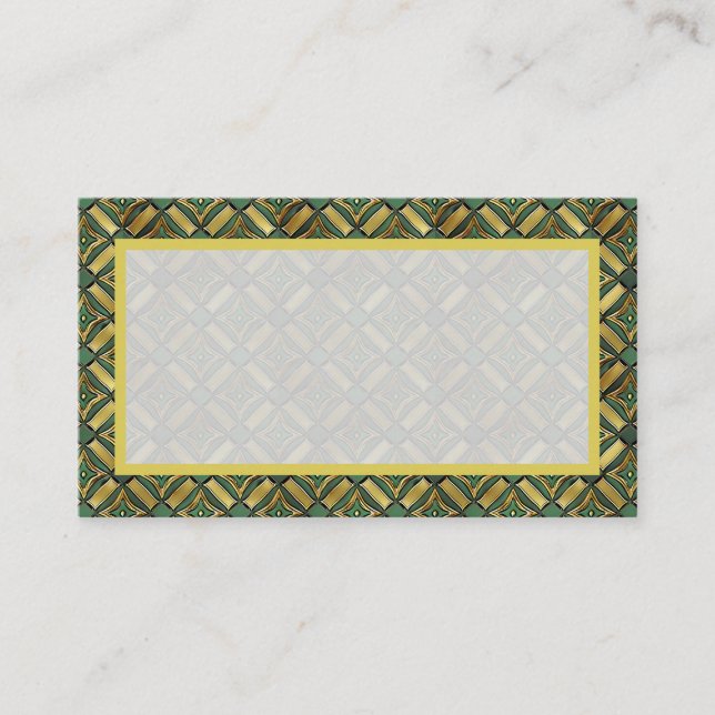 Emerald & Gold Art Deco Platzkarte (Vorderseite)