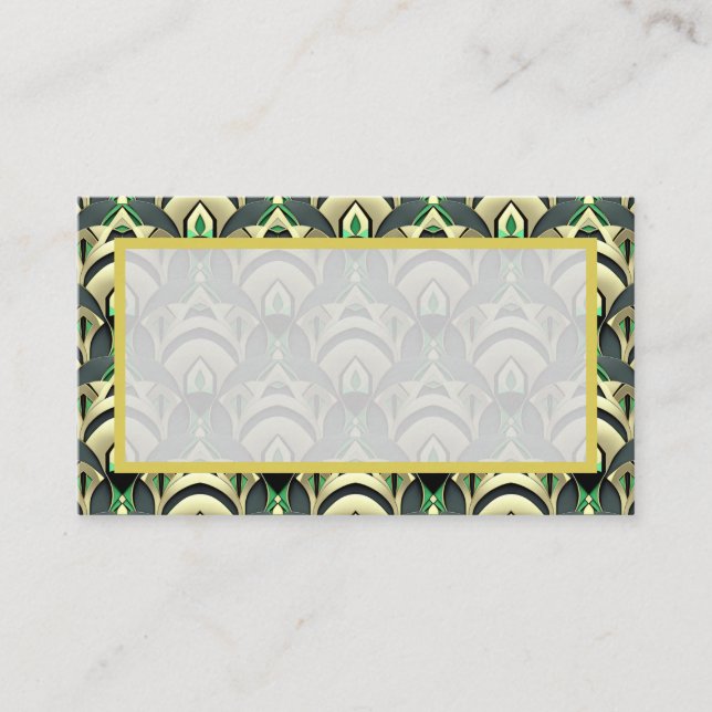 Emerald & Gold Art Deco Platzkarte (Vorderseite)