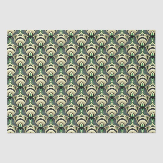 Emerald & Gold Art Deco Seidenpapier (Vorderseite)