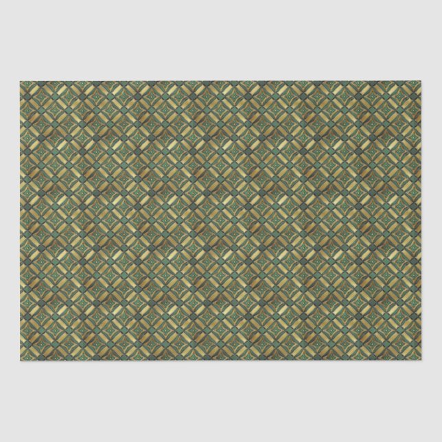 Emerald & Gold Art Deco Seidenpapier (Vorderseite)