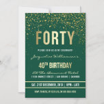 Emerald | Gold Confetti 40. Geburtstag Party Magneteinladung<br><div class="desc">Emerald | Gold Confetti 40. Geburtstag Party Magnetische Einladungen. Diese formelle,  elegante,  trendige,  moderne 40. Geburtstagsfeier eignet sich für Damen und Herren. Es besteht aus goldfarbenen,  klaren Linien,  stilvollem Gothic-Drehbuch im Obergeschoss und ausgeklügelten Imitaten mit Goldfolientext auf smaragdgrünem Hintergrund mit Duschen von glitzernden,  glänzenden Goldkonfetti und Party-Raster.</div>