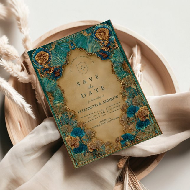 Emerald Gold Islamic Wedding Save The Date (Von Creator hochgeladen)
