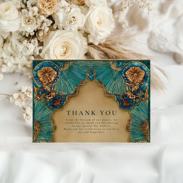 Emerald-Gold Islamische Hochzeit Dankeskarte (Von Creator hochgeladen)