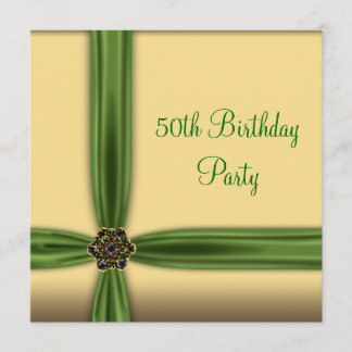 Emerald Gold Jewel 50. Geburtstag Einladung