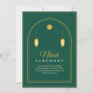 Emerald Gold Nikah Invitation de mariage musulman