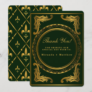 Emerald Gold Orament Mariage Merci Cartes