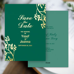 Emerald Gold Wedding rettet die Einladung zum Date