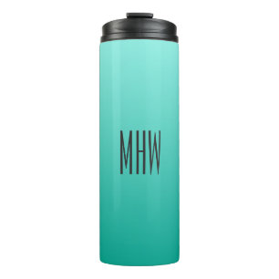 Emerald Gradient Custom Monogram Tumbler Thermosbecher