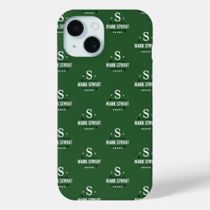 Emerald Green 1-initialer Golfer Monogram Allover Case-Mate iPhone Hülle