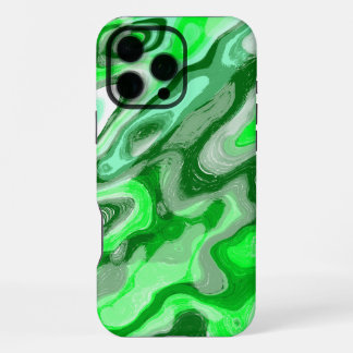 Emerald Green Abstrakt Marmor Liquid Text iPhone 16 Pro Max Hülle